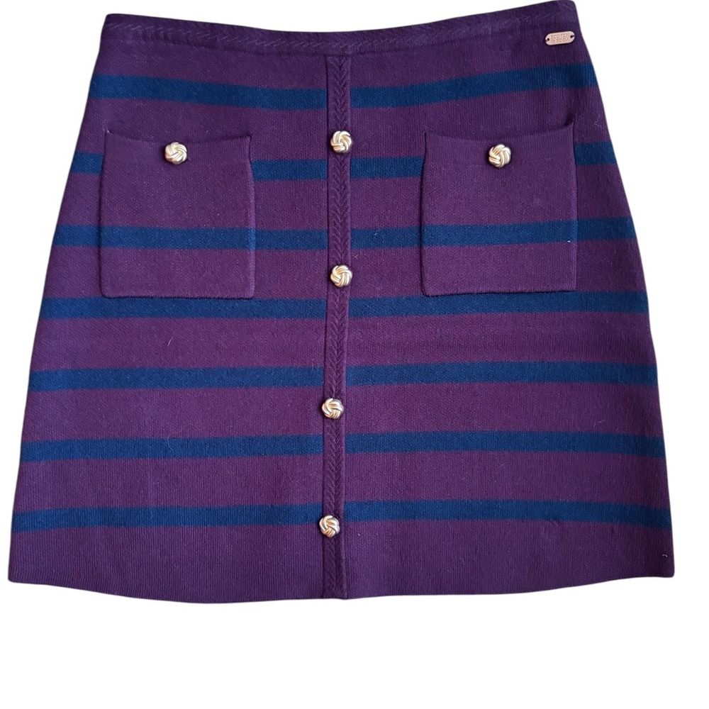 Scotch & Soda Purple and Blue Buttoned Mini Skirt
